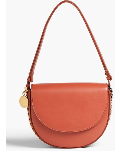 Stella McCartney Chain-embellished Faux Leather Shoulder Bag - Red