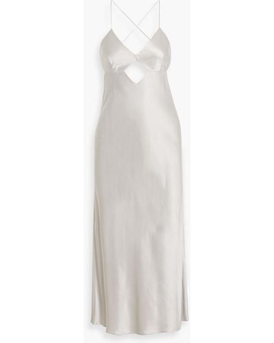 Michelle Mason Cutout Silk-satin Midi Dress - White