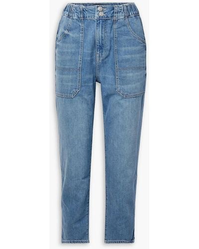 Veronica Beard Arya Cropped High-rise Straight-leg Jeans - Blue