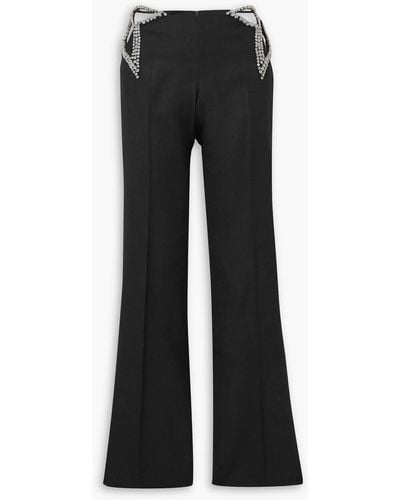 Stella McCartney Crystal-embellished Cutout Woven Trousers - Black