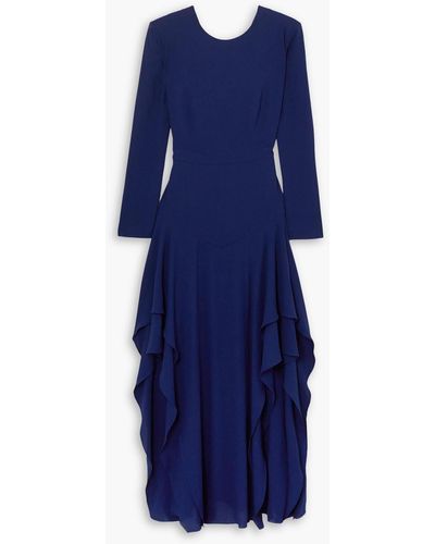 Stella McCartney Ruffled Crepe Maxi Dress - Blue