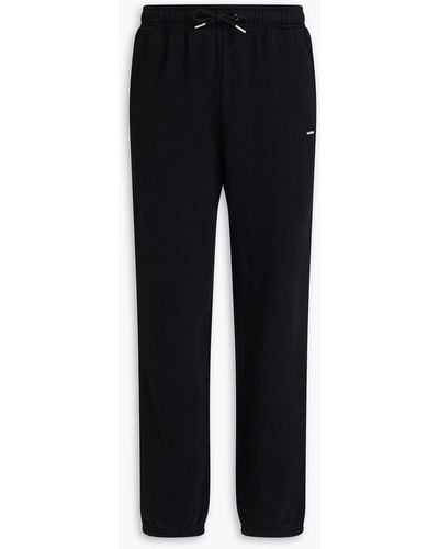 Sandro Embroidered Cotton-fleece Sweatpants - Black