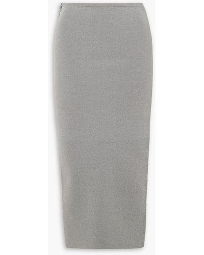 Christopher Esber Crystal-embellished Stretch-knit Midi Skirt - Grey