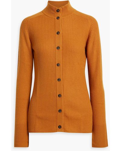 Loulou Studio Sormo Ribbed Wool-blend Cardigan - Orange