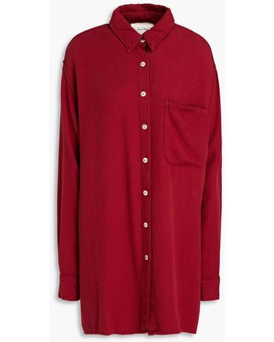 American Vintage Oversized Cotton-blend Shirt - Red