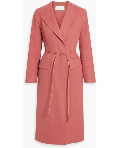 Zimmermann Belted Wool-felt Coat - Pink