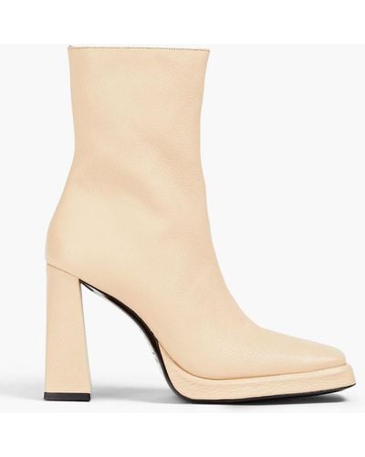 BY FAR Vanya Pebbled-leather Ankle Boots - White