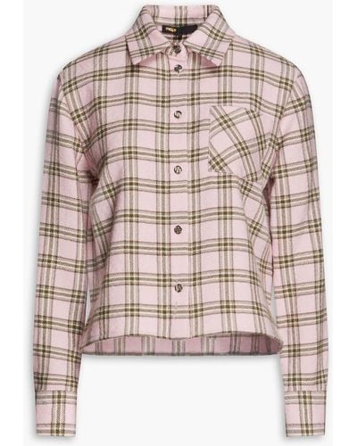 Maje Checked Wool-flannel Shirt - Pink