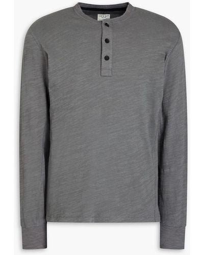 Rag & Bone Slub Cotton-jersey Henley T-shirt - Grey