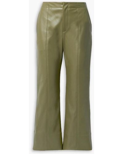 Deveaux New York Eli Faux Leather Straight-leg Pants - Green