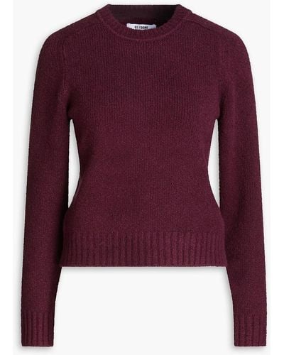 RE/DONE 60s Bouclé-knit Cotton-blend Jumper - Purple