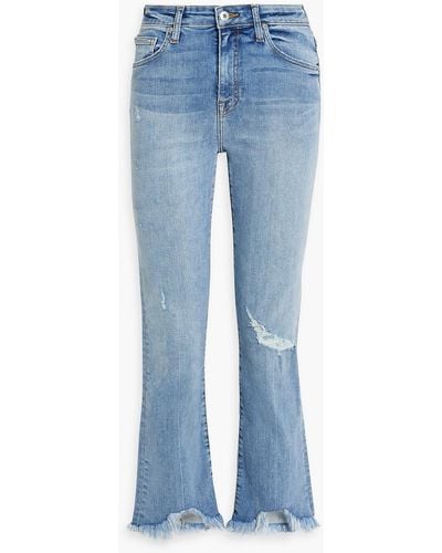 Jonathan Simkhai River Distressed Mid-rise Straight-leg Jeans - Blue