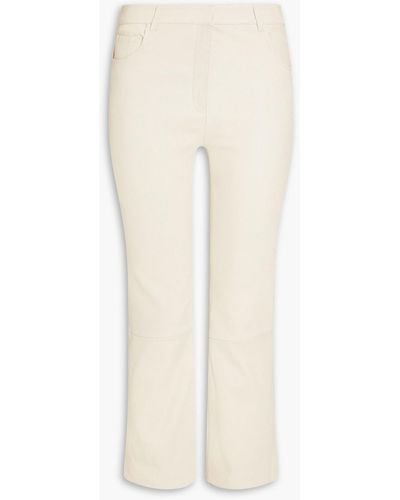 Theory Urban Leather Kick-flare Pants - White