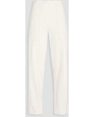 FRAME Linen-blend Twill Straight-leg Trousers - White