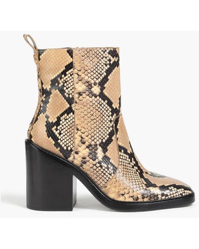 Tory Burch Snake-effect Leather Ankle Boots - Multicolour