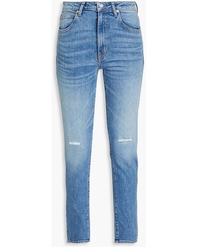 SLVRLAKE Denim Leila Distressed High-rise Skinny Jeans - Blue