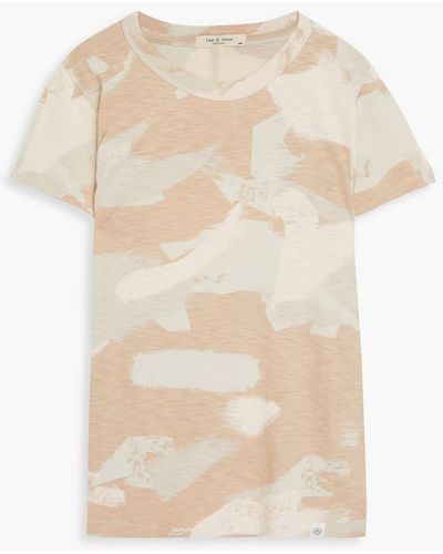 Rag & Bone Camouflage-print Pima Cotton-jersey T-shirt - Natural