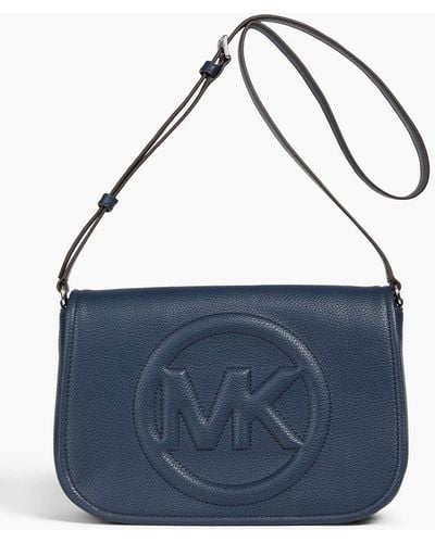 MICHAEL Michael Kors Brynn Faux Textured-leather Shoulder Bag - Blue