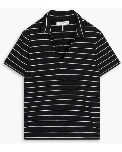 Rag & Bone Striped Jersey Polo Shirt - Black