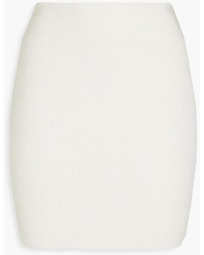 Galvan London Nyx Ribbed And Stretch-knit Mini Skirt - White