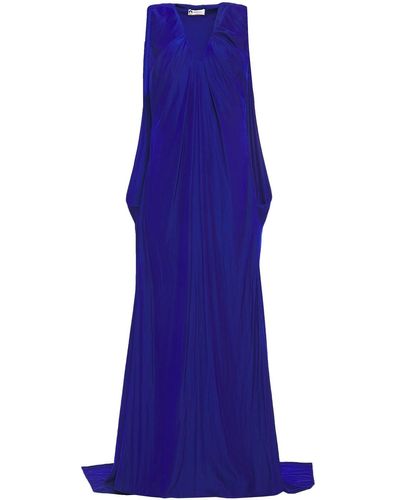 Lanvin Draped Crepe Gown - Blue