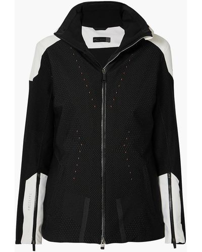 Kjus Freelite Hooded Panelled Printed Stretch-knit Ski Jacket - Black