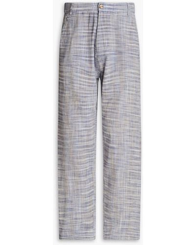 SMR Days Jumeirah Checked Cotton-canvas Trousers - Grey