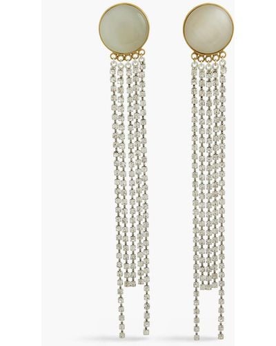 Magda Butrym Set Of Two Fringed Gold-tone Crystal Brooches - White