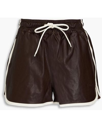 FRAME Leather Shorts - Brown