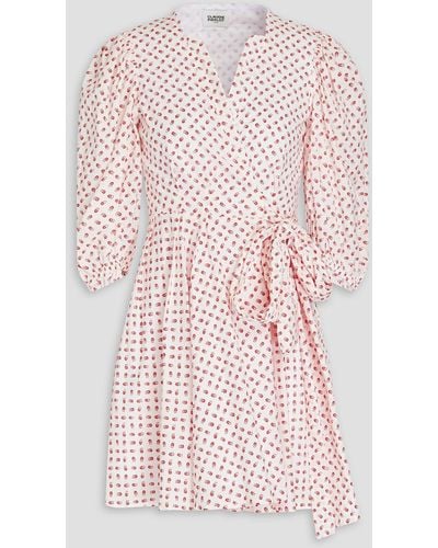 Claudie Pierlot Floral-print Cotton Mini Wrap Dress - Pink