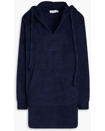 Onia Cotton-terry Hooded Tunic - Blue