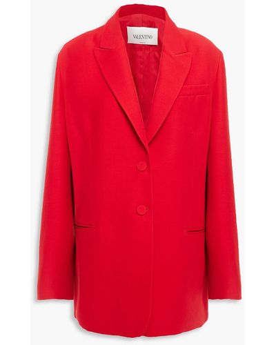 Valentino Garavani Silk And Wool-blend Crepe Blazer - Red
