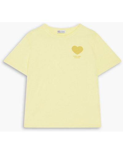 RED Valentino Printed Cotton-jersey T-shirt - Yellow