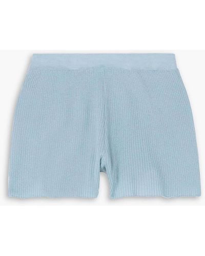 SABLYN Gia Ribbed Cashmere Shorts - Blue