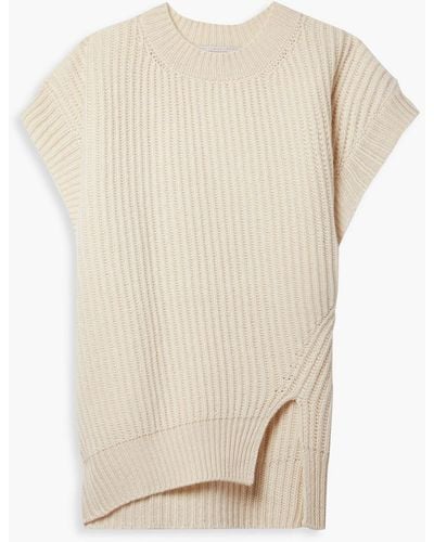 Stella McCartney Gerippter pullover aus einer kaschmir-wollmischung - Weiß