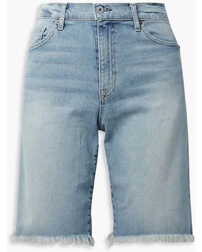 Nili Lotan Boyfriend jeansshorts mit fransen - Blau