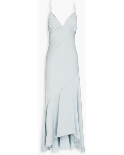 Shona Joy Asymmetric Satin-crepe Maxi Dress - White