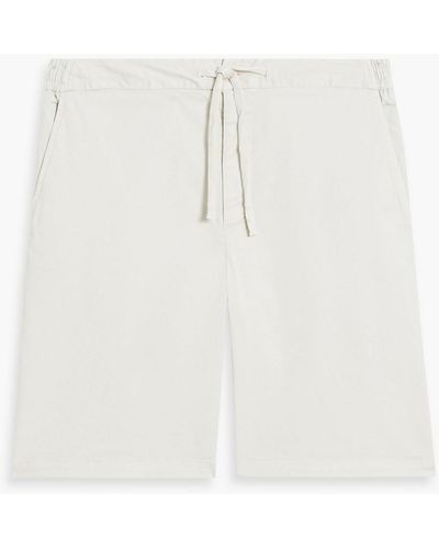 Frescobol Carioca Sergio Cotton-blend Twill Drawstring Shorts - White