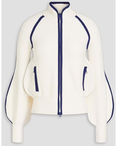 Zimmermann Ribbed-knit Zip-up Jacket - Natural