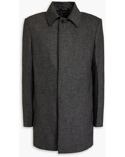 Dunhill Houndstooth Wool-tweed Coat - Black