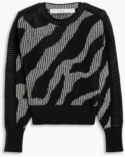 IRO Voryta Ribbed Jacquard-knit Sweater - Black