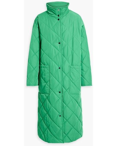 Stand Studio Sage Quilted Twill Coat - Green