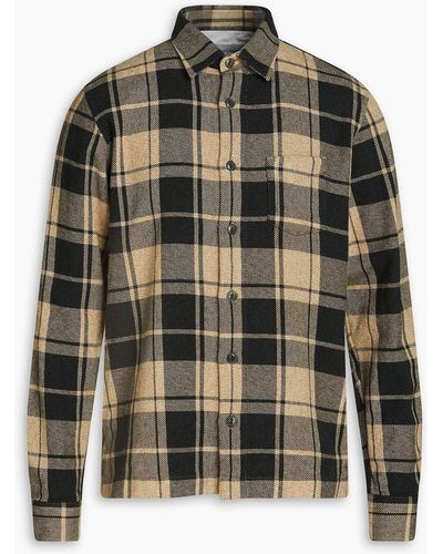 Officine Generale Sol Checked Cotton-flannel Shirt - Natural