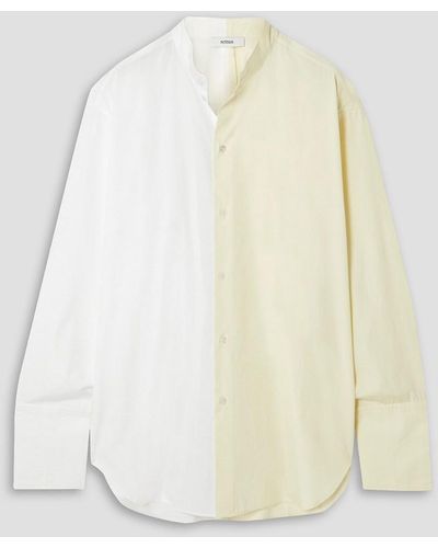 Interior Vanguard The Duo Oversized Two-tone Cotton-poplin Shirt - White