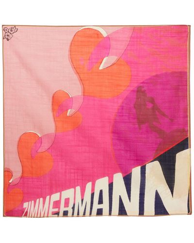 Zimmermann Printed Cotton-voile Scarf - Pink