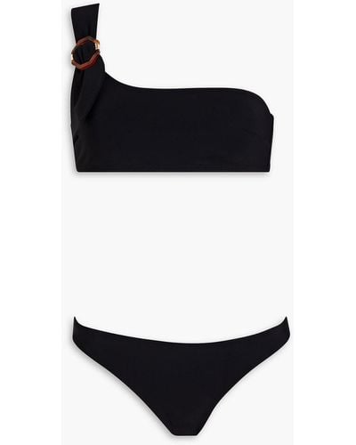 Zimmermann Verzierter bikini mit asymmetrischer schulterpartie - Schwarz