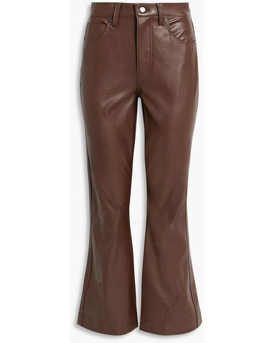 Veronica Beard Carson Faux Stretch-leather Flared Pants - Brown