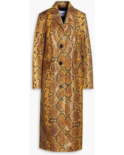 Stand Studio Zoie Faux Snake-effect Leather Coat - Multicolour