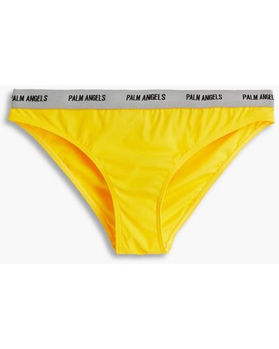 Palm Angels Halbhohes bikini-höschen mit jacquard-besatz - Gelb