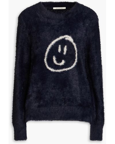 Être Cécile Printed Brushed Knitted Sweater - Blue